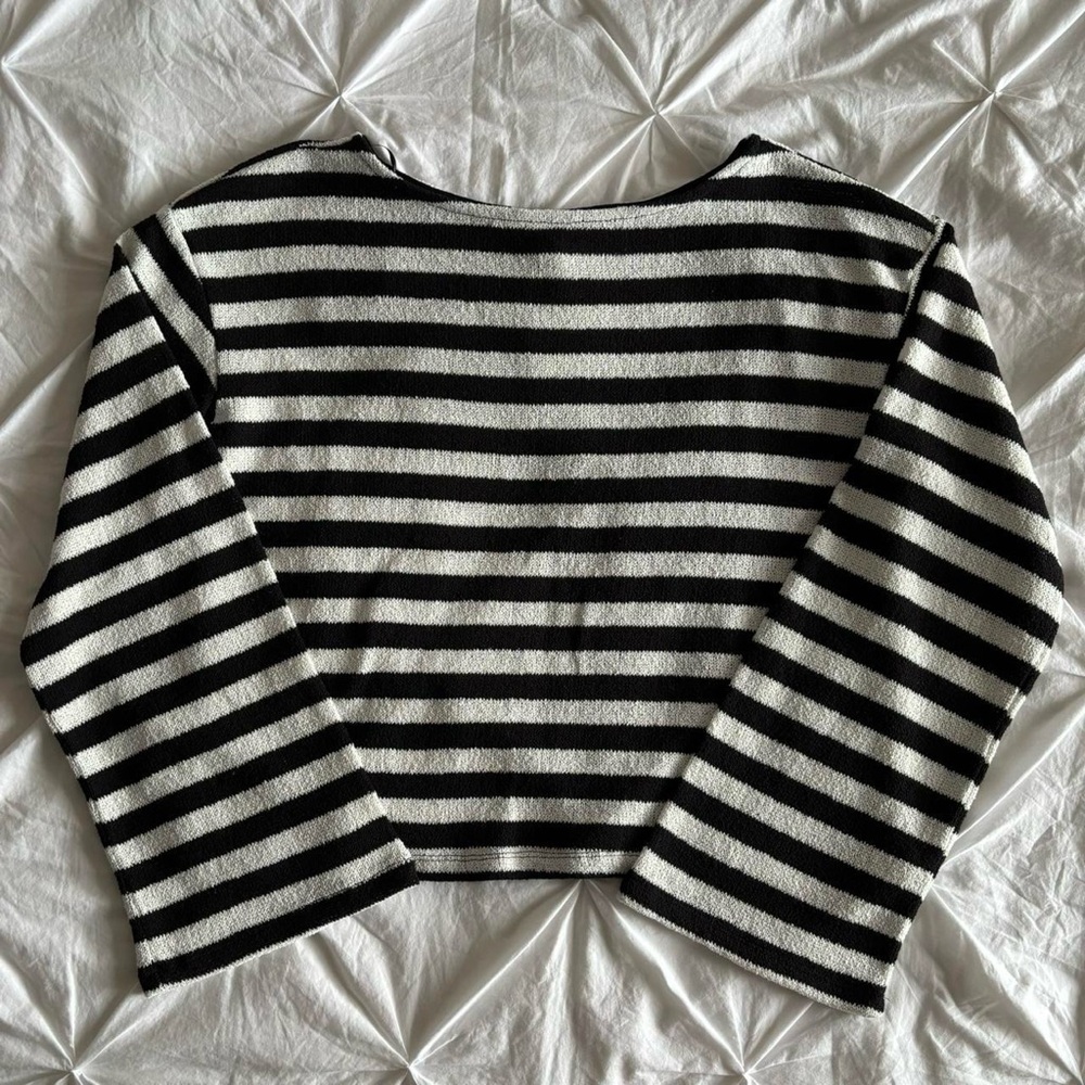 h&m striped long sleeve knit sweater